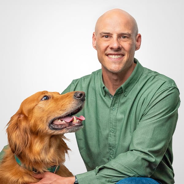 Dr. Daniel VanderHart with dog